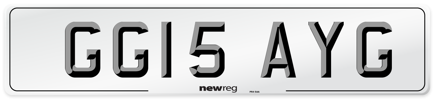 GG15 AYG Number Plate from New Reg